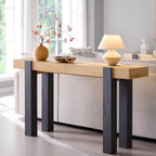 OKD Modern Farmhouse Entryway Table with 2 Drawers, 63" Wooden Console Table with Storage for Hallway, Behind Sofa, Living Room, Natural Oak with Dark Alder