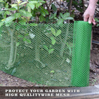 16.4 FT x 15.7 in Roll Mesh Fence, Versatile Green Plastic Fencing & Netting, Cuttable Animal Wire Mesh Fence, Durable Tree Trunk Protector, Suitable for Cat Dog Rabbit Barrier and Plant Protectors