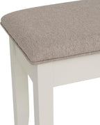 Powell Company Jane Grey Wood Backless Storage Bench with Beige Upholstered Top
