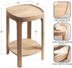 Kate and Laurel Tierney Modern Square Wood Side Table, 16 x 16 x 24, Light Natural, Transitional Decorative Two-Tier End Table for Use as a Bedroom Nightstand or Living Room Plant Stand