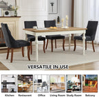 Aoowow Linen Upholstered Black Dining Chairs Set of 2,Farmhouse Channel Tufted Accent Side Chair High Back,Sillas De Comedor,Armless Neutral Fabric Kitchen Chair Solid Wood Legs (Rustic Black 1 Pair)