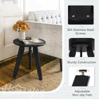 HDPS Outdoor Side Table, Small Round End Table for Outdoor, Black | Outdoor Round Accent Table For Patio,Porch,Garden,Companion to your Chairs, Weather-Resistant, Easy Clean, Quick Assembly