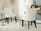 SAFAVIEH Home Collection - Lester White Faux Leather Dining Chair, Nailhead Trim, Modern Transitional Accent Seating (MCR4709N)