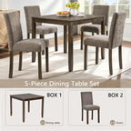 Harper & Bright Designs 5-Piece Dining Table Set with 4 Chairs, 34.5" Square Farmhouse Kitchen Table for Small Spaces, Rustic Walnut Wooden Dining Set for 4 People, Apartment & Dining Room