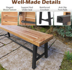 Byroce 63” Acacia Wood Entryway Bench, Rustic Dining Bench with 3-Person Thickened Seat & 800 LBS Heavy-Duty Metal Frame, Farmhouse Indoor Shoe Bench Seat for Hallway, Bedroom & Living Room (1)
