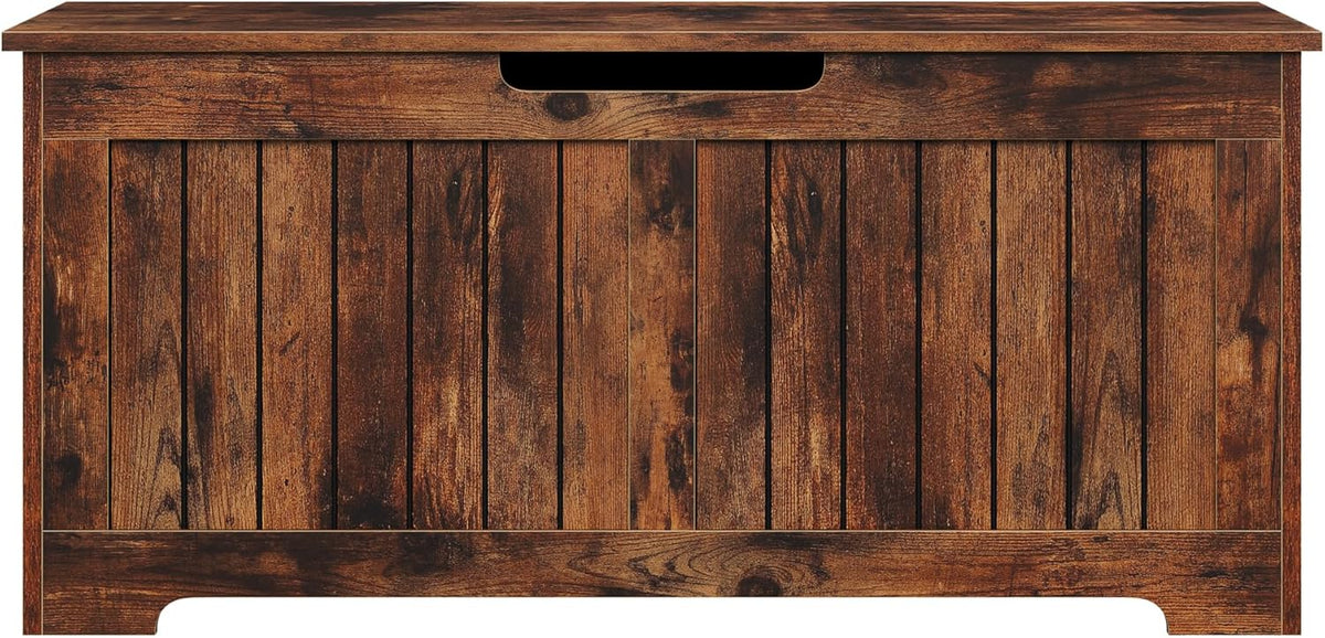 Wooden Storage Chest,30/40 Inch Storage Trunk w/2 Safety Hinges, Storage Bench, Modern Lift Top Chest Box Organizer (Rustic Brown, 40 Lx 15.7 W x19 H Inch)