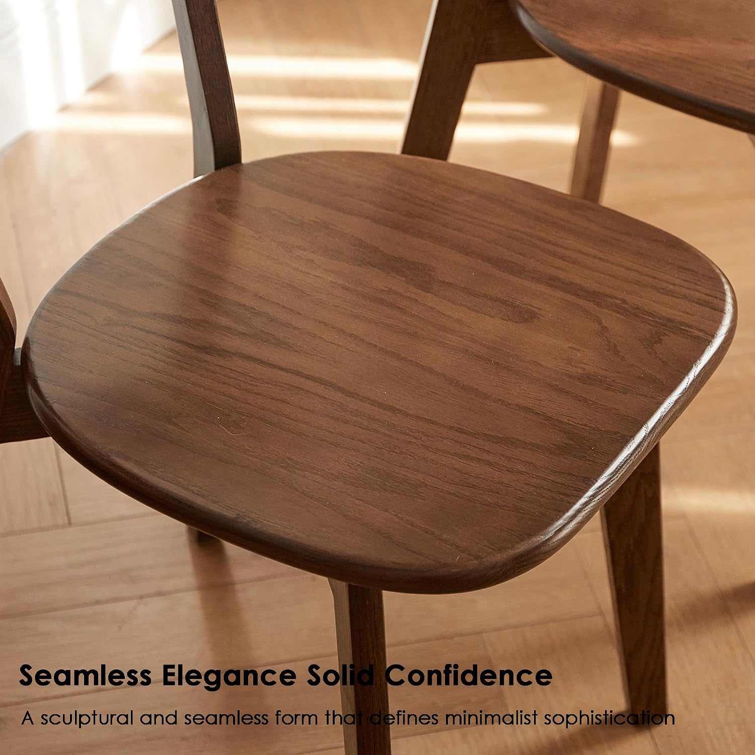 Modern Dining Chairs Set of 4, Solid Oak Wood Dining Chair with Comfortable Backrest, Sturdy Wooden Chairs for Kitchen, Dining Room