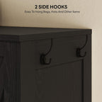LIKIMIO Armoire Wardrobe Closet 70 Inches, Large Storage with Mirror, 2 Doors, Drawer, and Shelves, Modern Bedroom Freestanding Wooden Wardrobe Combination with Hanging Rail, Black