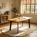 Extendable Dining Table for 4 to 8 People, 47.2" to 63" Modern Kitchen Table with Removable Extension Leaf, MDF Expandable Dining Room Table Compact for Small Spaces, Walnut