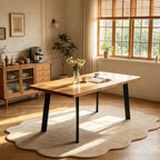 Extendable Dining Table for 4 to 8 People, 47.2" to 63" Modern Kitchen Table with Removable Extension Leaf, MDF Expandable Dining Room Table Compact for Small Spaces, Walnut