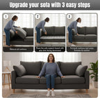Heavy Duty Couch Cushion Support Board for Sagging Sofas, Foldable Plywood Under Cushion Support with Non-Slip Oxford Cloth Cover, Sofa Support for Sagging Cushions, Under Couch Board 15 (70 x 22 in)