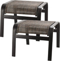 Outdoor Ottomans for Patio Footrest Metal Chairs Patio Footstools Furniture Outside Stools Small Seat Set of 2 Brown, 2 Pack-brown, 22''*20''*17''