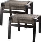 Outdoor Ottomans for Patio Footrest Metal Chairs Patio Footstools Furniture Outside Stools Small Seat Set of 2 Brown, 2 Pack-brown, 22''*20''*17''