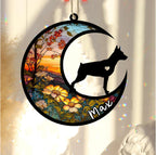 Personalized Dog Memorial, Custom Name Miniature Pinscher Dog Christmas Ornament with Name, Custom Breeds, Pet Loss Light Catcher, Gifts for Lovers Loss of Pet Sympathy on Mothers Day Christmas
