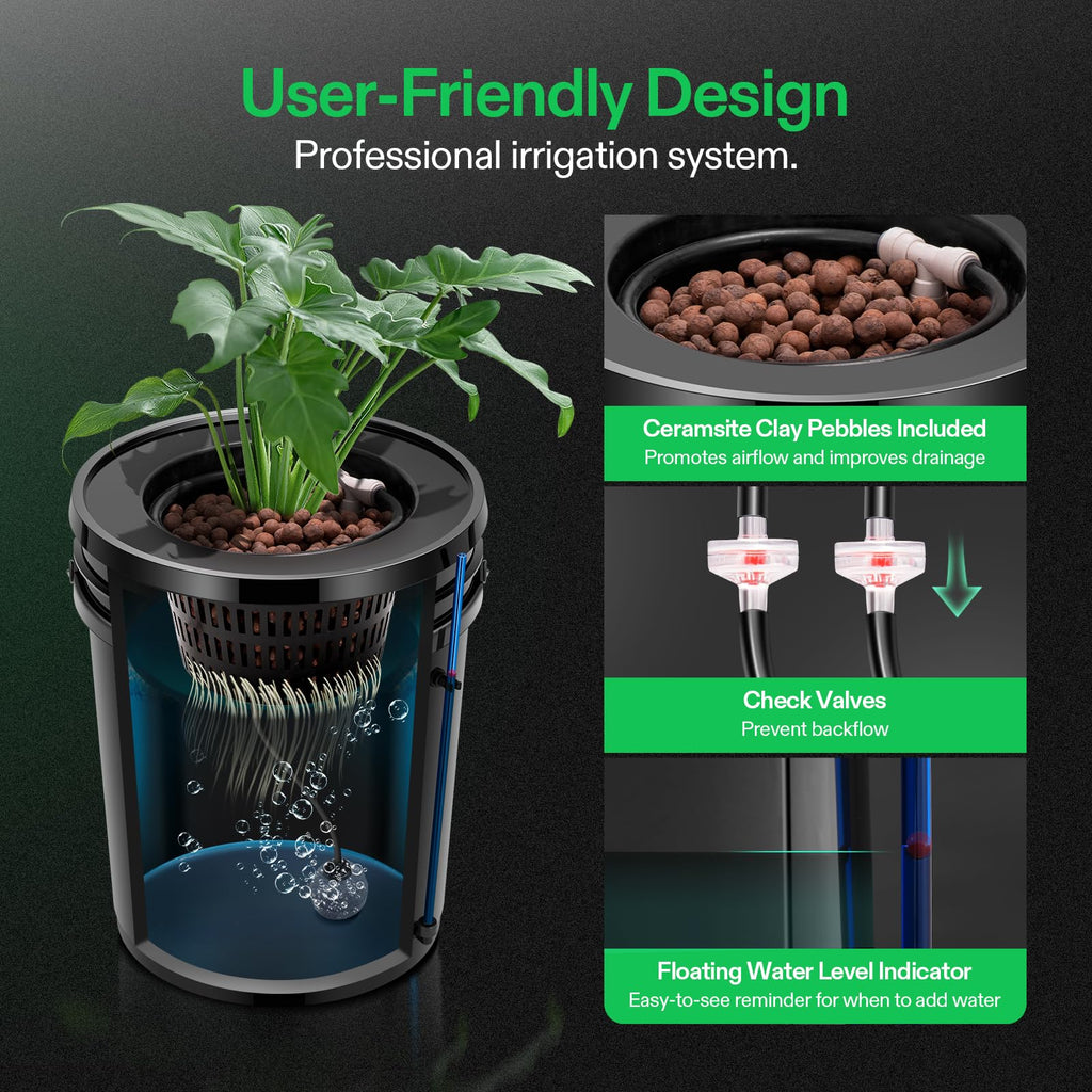 VIVOSUN DWC Hydroponics Grow System with Top Drip Kit 4 Buckets