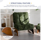 MAXYOYO Accent Chair with Ottoman, Lounge Chair with Adjustable Backrest | Tufted Living Room Chair Upholstered Lounge Chair with Footrest Set, Modern Chair for Reading Room, Green