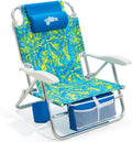 Old Bahama Bay Beach Chairs for Adults, 7-Position Classic Lay Flat Beach Chair Reclining Beach Chair, Portable Aluminum Backpack Beach Chair with Towel Bar & Cooler Bag