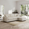 Modern Sectional Linen Couch for Living Room L-Shape Sofas,4 Seat Modular Cloud Sofas,Detachable Couch Cushion Covers,Cozy Feather Down Sofa for Apartment Khaki