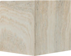 Meridian Furniture 99029Travertine-ET Piazza Collection Art Deco Indoor/Outdoor Concrete End Table with Travertine Finish, 16" W x 16" D x 16" H, Travertine