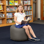 Jaxx Mallo Jr Vinyl Pouf - Collaborative Soft Seating for Young Active Learners, Sensory Rooms and Modular Classrooms, Charcoal