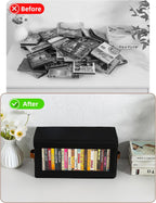 4 Packs DVD Storage Box with Visible Window, Dustproof DVD Case Holder Organizer with Lid and Handles, Holds Up to 104 Cases, CD Holder for Blu-ray & CD Storage-15.75 x 6.10 x 8.07In