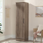 Sauder HomePlus Kitchen Pantry Storage Cabinet Slim Single Door with Adjustable Shelves, Living Room Storage Cabinet, in Salt Oak