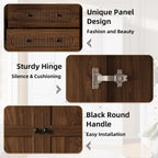 TOKSOM 4 Doors Freestanding Armoire Wardrobe Closet, 72" Walnut Wardrobe Armoire Wooden Closet Large Capacity Storage with 3 Drawers & 3 Hanging Rod Shelves Clothes Organizer