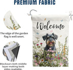 Spring Summer Garden Flag Floral Schnauzer Yard Flag Flower Dog Garden Flags for Outside Small Outdoor Welcome Flags 12x18 Double Sided