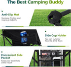 ALPHA CAMP Folding Camping Chair for Adults Lawn Chair for Camping Outdoor | Support 250 LBS Portable Camp Chairs with Cup Holders Cooler Pouch 2 Pack