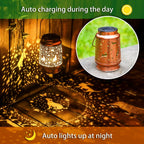 2 Pack Dog Outdoor Solar Hanging Lanterns Waterproof LED Solar Lights Metal Decorative Lanterns for Garden, Patio, Courtyard, Backyard, Yard Decor Unique Dog Gifts for Women Gardening
