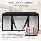 Criusia 6 Pack DVD Storage Bags, Clear PVC Media Organizer with Zipper and Handles, Stackable Holder Case for CDs, Blu-ray, Video Games, Albums, Movie Cases