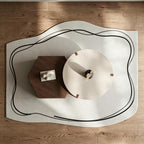 Round Nesting Coffee Table for Living Room, Hexagonal Side Table Set | White Lacquer Finish Center Tabletop | Pine Veneer End Table | Set of 2 | Living Room Decor | Stackable Design | Space-Saving