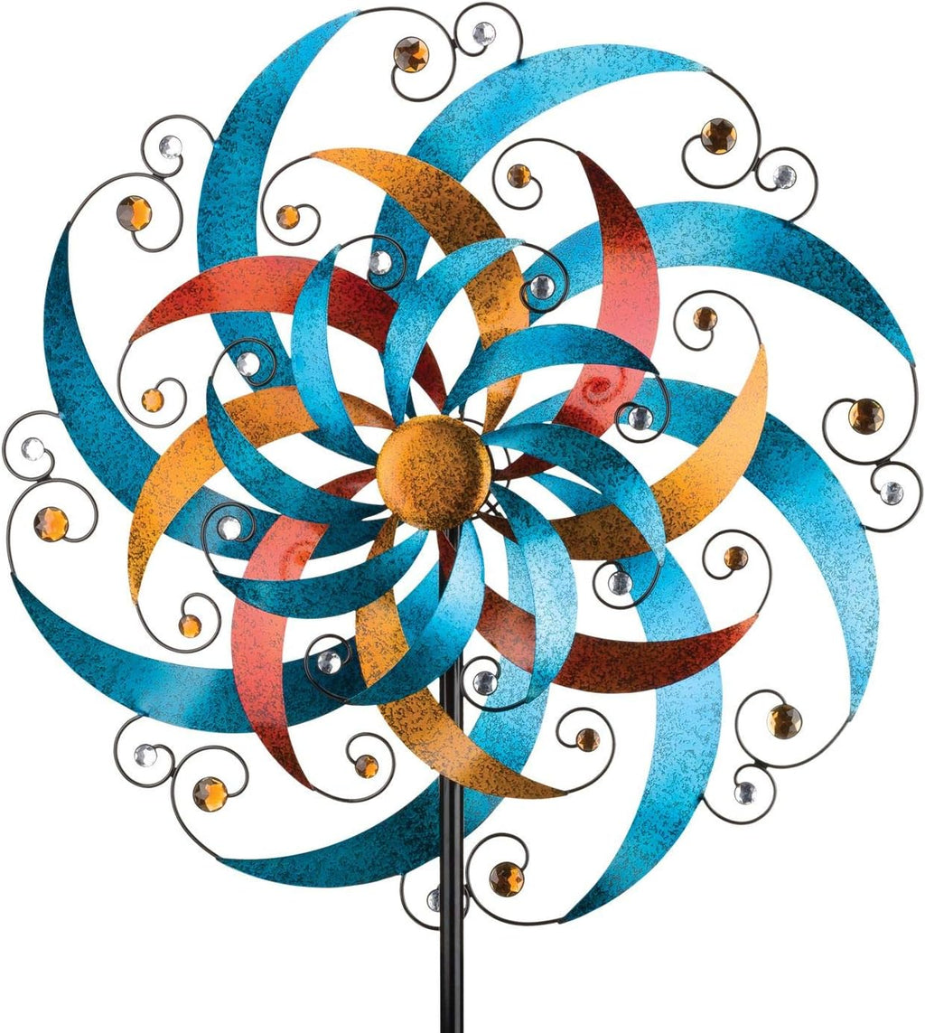 Regal Art & Gift Cresent Wind Spinner – Metal Yard Decorations Outdoor | Kinetic Garden Spinner for Lawn, Pathway, or Flower Bed | Weather-Resistant Outdoor Sculpture - 32 Inch