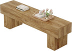 Tribesigns 63“ Extra Long Entryway Bench, Indoor End of Bed Bench for Bedroom, Farmhouse Wooden Shoe Seat Dining Bench for Dining Room, Living Room, Hallway, Light Brown