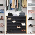 STORAGE MANIAC Shoe Cubby Organizer, Free Standing Shoe Cube Rack for Entryway, Bedroom, Apartment, Closet, Bamboo