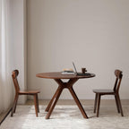YESWOOD 43.3’’ Round Dining Table for 4, Solid Wood Oak Kitchen Table with Intersecting Pedestal Base, Farmhouse Wooden Kitchen Table, Circle Dinner Table for Dining Room, Living Room, Office, Walnut