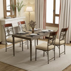 GOFLAME Dining Chairs Set of 2, Upholstered Kitchen Chairs with Padded Seat & Ergonomic Backrest, Farmhouse Armless Side Chairs with Metal Frame for Dining Room, Restaurant, Brown