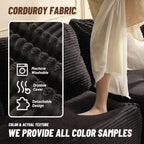 Afuson Cozy Square Ottoman, Comfortable Seating, No Assembly Required, Black