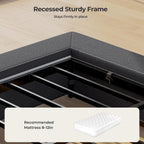 ADORNEVE Upholstered Cloud Bed Frame King with 5.9" Thick Headboard, Grey