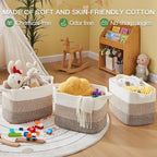 OIASKET Storage Baskets for Organizing, Woven Baskets for Shelves, Rectangle Decorative Organizer for Storage Clothes, Toy, Books, Towels Nursery Bins 3 Pack (Gradient Yellow, 15.75"x11.8"x9.85")