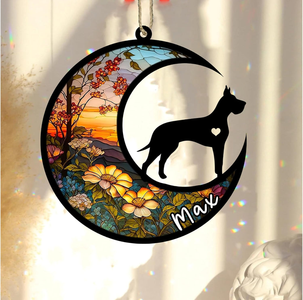 Personalized Dog Memorial, Custom Name Great Dane Dog Christmas Ornament with Name, Custom Breeds, Pet Loss Light Catcher, Gifts for Lovers Loss of Pet Sympathy on Mothers Day Christmas