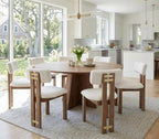 BESTANO Sherpa Boucle Wooden Dining Chairs Set of 4, Modern Farmhouse Dining Room Kitchen Chairs with Curved Backrest Natural Wood Legs, Armless Dining Chairs, Beige