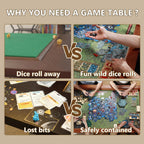 Solid Wood Board Game Table with Removable Table Top for 4–6 Players,Gaming Table and Dining Includes Play Mat and Detachable Cup Holders with 55" x 31" Play Area (Cherry)