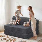 Convertible 4-in-1 Folding Sofa Bed Sleeper Chair Couch Foldable Chaise Lounger & Mattress Pocket Coils+Foam Fill Medium Support, No Assembly for Living Room/Bedroom, Full