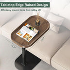 Adjustable Height C Shaped Side Table, Couch Tables That Slide Under, C Side Table Raised Edge, 360°Swivel C Shaped End Table, Small Coffee C Table, End Table for Sofa/Bed/Bathtub