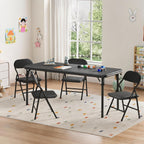 Garvee 5-Piece Folding Table and Chairs for Boys and Girls | Children Activity Table and Chairs Set with 1 Table & 4 Chairs, Suitable for Daycare, Classrooms and Dining Rooms