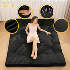 cidludto Japanese Futon Mattress Full Size Foldable, 4" Floor Mattress Futons Sofa Couch Bed for Adults, Thicker Tatami Mat Sleeping Pad, Floor Futons Cushions, Black