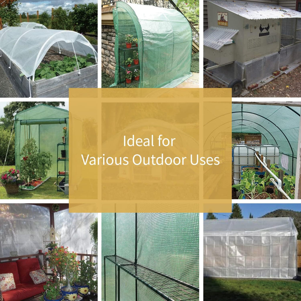 GUARD SHIELD Clear Green Tarp Heavy Duty 6x8 Feet Waterproof for Greenhouse Outdoor Garden Poly Cover UV Resistant 3x3 Weave 10mil