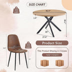 Round Dining Table Set for 4, Round Kitchen Dining Table and Chairs Set for 4,46.5" Modern Dining Room Table Set for 4 with Upholstered Chairs for Small Space Kitchen Office Cafe Apartment