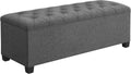 SONGMICS Storage Ottoman Bench, Foot Rest with Legs, Load up to 661.4 lb | End of Bed Bench, Storage Chest, 43.3 x 15.8 x 15.8 Inches, Slate Gray and Ink Black, MELISA Collection ULSF088G01
